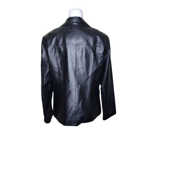 Vintage Y2K Wilsons Structured Leather Blazer Jacket Jewel Buttons Womens Size L - Picture 5 of 9